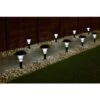 Solar Powered Black Post Lights - White 8pk