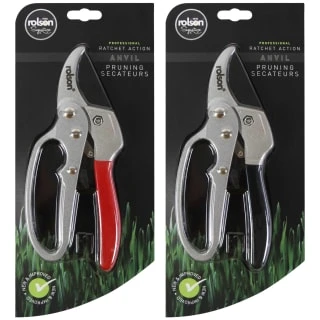 Rolson Signature Anvil Pruning Secateurs - Black - Image 2