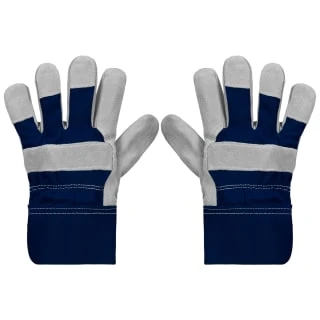 Rolson Heavy Duty Suede Gardening Gloves - Large - Navy