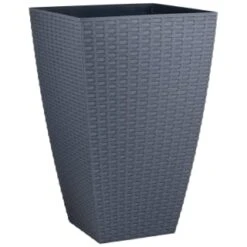 B&M Rattan Effect Planter - Grey
