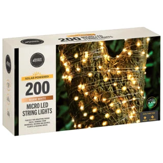 Solar Powered Micro LED Lights 200pk - Warm White - Image 3
