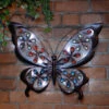 Solar Powered Metal Jewelled Butterfly Wall Art