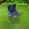 Folding Camping Chair With Cup Holder - Black