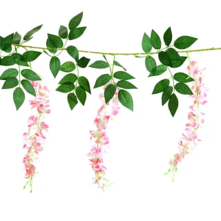 Artificial Wisteria Garland With 20 Solar LEDs - Image 2