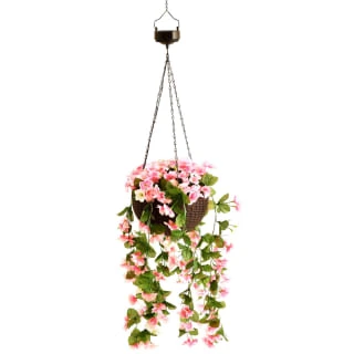 Solar Powered Artificial Floral Hanging Basket - Image 3