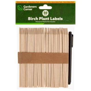 Birch Plant Markers With Waterproof Marker Pen 50pk