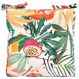 B&M Luxury Seat Pad - White Tropical Print