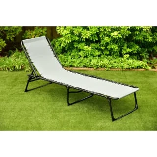 Dakota Premium 3 Position Folding Relaxer Bed - Grey - Image 2