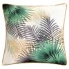 B&M Leaf Print Shower Resistant Cushion With Foiling - White